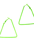 Green 80s Neon Triangle Earrings