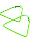 Green 80s Neon Triangle Earrings