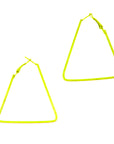 Yellow 80s Neon Triangle Earrings