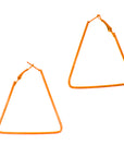 Orange 80s Neon Triangle Earrings
