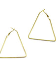 1990s Gold Triangle Earrings