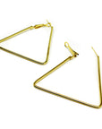 1990s Gold Triangle Earrings