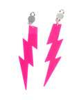 80s Neon Pink Lightning Earrings