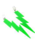 80s Neon Green Lightning Earrings