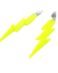 80s Neon Yellow Lightning Earrings