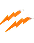 80s Neon Orange Lightning Earrings