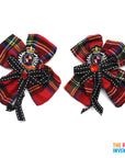 Tartan School Girl Bows (2pk)