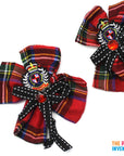 Tartan School Girl Bows (2pk)