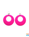 Pink 80s Neon Clip-On Earrings