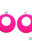 Pink 80s Neon Clip-On Earrings