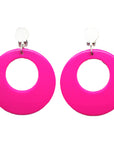 Pink 80s Neon Clip-On Earrings