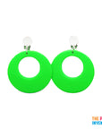 Green 80s Neon Clip-On Earrings
