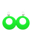 Green 80s Neon Clip-On Earrings