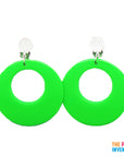 Green 80s Neon Clip-On Earrings