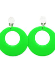 Green 80s Neon Clip-On Earrings