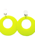 Yellow 80s Neon Clip-On Earrings