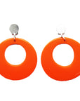 Orange 80s Neon Clip-On Earrings
