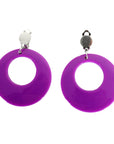 Purple 80s Neon Clip-On Earrings