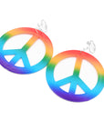 Rainbow Peace Earrings (Clip on)