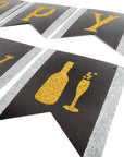 Happy New Year Banner (Glitter Champagne)