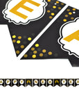 Happy New Year Banner (Black with Champagne glasses)