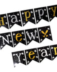 Happy New Year Banner (Black with Fireworks)