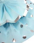 Blue Decoration Fan with Metallic Rim (6pcs)