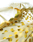 Yellow Decoration Fan with Gold Metallic Rim (6pcs)