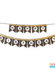Black Happy Birthday Bunting with Gold Glitter Dots