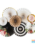 Deluxe Floral Pattern Decoration Fan (8pcs)