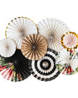 Deluxe Floral Pattern Decoration Fan (8pcs)