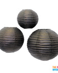Black Round Paper Lantern (1 Piece)