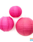 Hot Pink Round Paper Lantern (1 Piece)