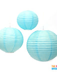 Light Blue Round Paper Lantern (1 Piece)