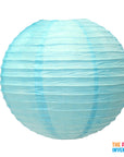 Light Blue Round Paper Lantern (1 Piece)