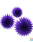Purple Snowflake Decorative Fan