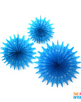 Blue Snowflake Decorative Fan