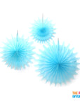Light Blue Snowflake Decorative Fan