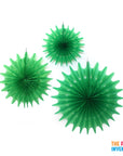 Green Snowflake Decorative Fan