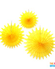 Yellow Snowflake Decorative Fan