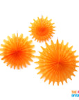 Orange Snowflake Decorative Fan