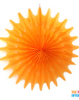 Orange Snowflake Decorative Fan
