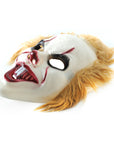 Scary Clown with Orange Hair Plastic Mask