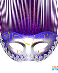 Purple Metallic Mask with Tall Tinsel