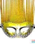 Gold Metallic Mask with Tall Tinsel