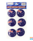 Australian Flag Round Badges (6pcs)