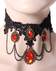 Blood Ruby Lace Choker Accessory