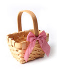 Little Red Ribbon Woven Basket