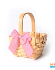 Little Red Ribbon Woven Basket