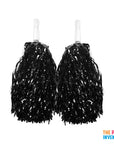 Black Metallic Pom Poms